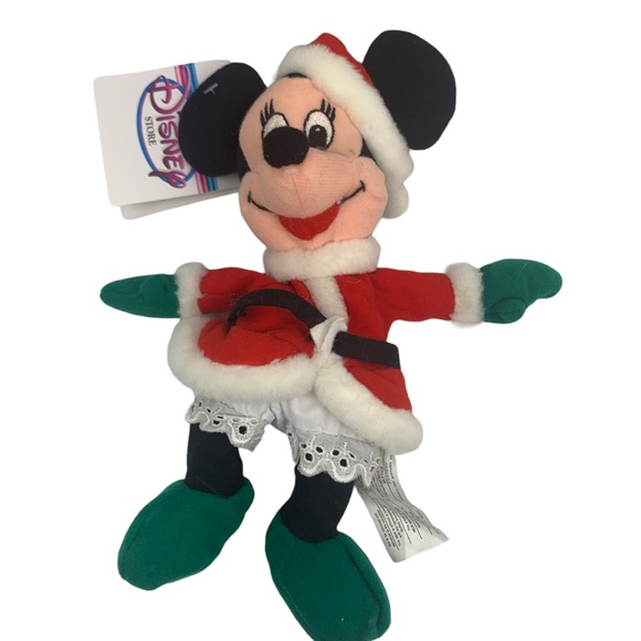 VTG The Disney Store Christmas Mini Bean Bag Santa Mickey & Minnie Mouse 7” NWT - Picture 6 of 6